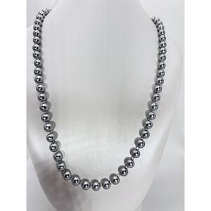 Necklace Silver Genuine Beaded Imitation Pearl Single Strand‎ Statement Fashion
